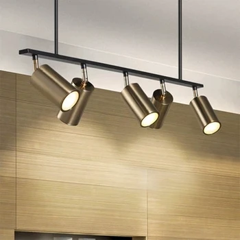 Pozlátené Tienidlo LED Reflektor Prívesok Lampa Moderného Dizajnu Visí Miesto pre jedáleň zlato kov pozastavenie svietidlo