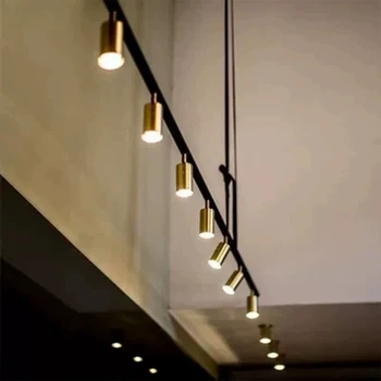 Pozlátené Tienidlo LED Reflektor Prívesok Lampa Moderného Dizajnu Visí Miesto pre jedáleň zlato kov pozastavenie svietidlo
