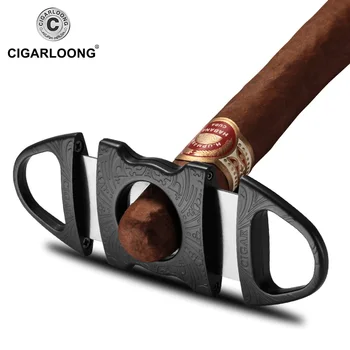 Cigary Nožnice Krupp Kovu, Nehrdzavejúcej Ocele Hrubšie Dvakrát okraji Cigaru Fréza s Darčekové Balenie CC-J10