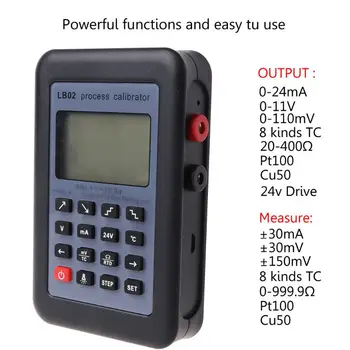 LB02 Kalibrátor Tester Odpor Aktuálne Voltmeter 4-20 mA Signál Generátora