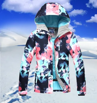 GSOU SNEHU Ski Bunda Ženy Lyžovanie Vyhovovali Zimné Nepremokavé Lacné Lyžiarske Oblek Outdoor Camping Ženy Kabát 2017 Snowboard Oblečenie Camo