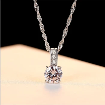 S925 čisté striebro prívesok náhrdelníky pre ženy veľký Číry Zirkón reťazca choker náhrdelník Momenty jemné jerwelry lady dievča dary