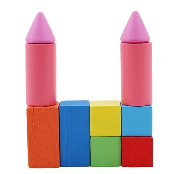 Vzdelávacie Hračky Matematika Stavebné Bloky Geometrie Kombinácia Učebné Pomôcky, Drevené Deti Unisex Geometrické Montáž Bolcks
