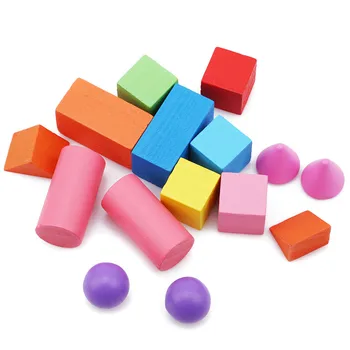 Vzdelávacie Hračky Matematika Stavebné Bloky Geometrie Kombinácia Učebné Pomôcky, Drevené Deti Unisex Geometrické Montáž Bolcks