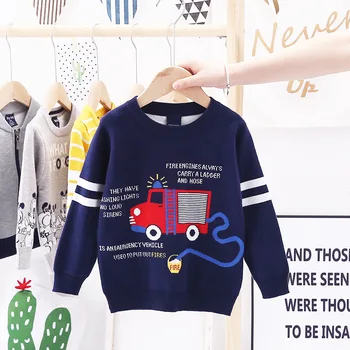 JO&MI 2020 jeseň deti sveter s obal vzor deti oblečenie chlapec sveter 4-8y