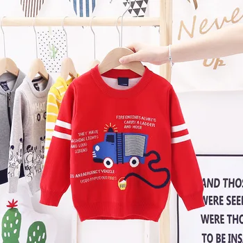 JO&MI 2020 jeseň deti sveter s obal vzor deti oblečenie chlapec sveter 4-8y