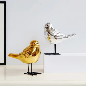 Kreatívne modernej Európskej keramické vták ploche ozdoby á zlata a striebra, domáce dekorácie vták ozdoby