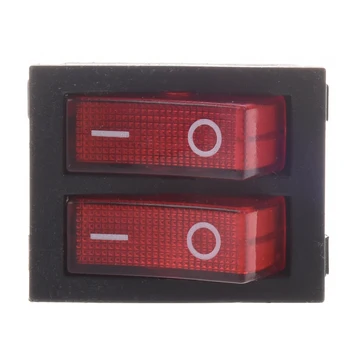 Červené Svetlo Osvetlené 6 Pin, Dual SPST ON/OFF Loď Kolískový Spínač STRIEDAVÝ prúd 15A/250V 20A/125V