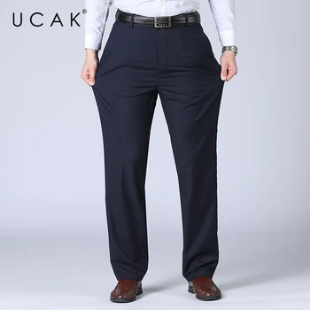 UCAK Streetwear Značky Pánske Nohavice na Jar Jeseň Business Bežné Rovné Nohavice Kvalitné Bavlnené Nohavice Mužov Plus Veľkosť U2038