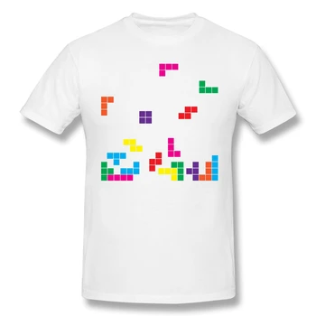 Tetris Na Black White Tetris Vytlačené v Lete Veľké Módne pánske A dámske tričká