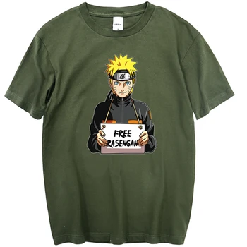Japonské Anime Uzumaki Naruto T-Shirt Mužov Ulici V Lete Tee Tričko Vzor Krátky Rukáv Pánske Oblečenie Hip Hop Zábavné Streetwear