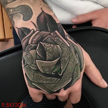 Nepremokavé Dočasné Tetovanie Nálepky Rose Mandala Kvet Prvok Falošné Tatto Flash Tetovanie Ruky Veľkosť Umenie Tetovania pre Ženy Muži