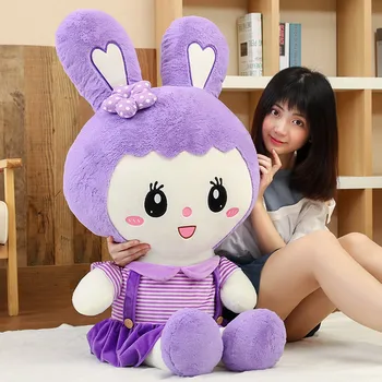 Kawaii králik plyšové hračky veľké plnené cartoon šaty bunny doll posteli spí vankúš pre dievča, darček svadobné dekorácie 39inch 100 cm