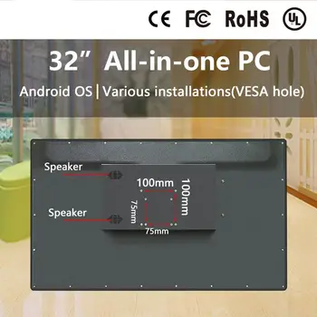 HQ320-C2 Vnútorný LCD displej, Digitálne hodiny 32-palcové all in one počítač J1900 i3 i5 i7 pc