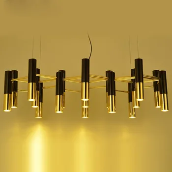 Klasické kovové hliníkové LED svietidlo multi-tube light gold okolo trubice luster 19/22 hláv, Obývacia izba, spálňa PA0109