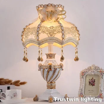 Veľký Európsky palác stolná lampa svetlo klasické antické retro vintage klasické stolové svetlo lampy, spálňa posteli obývacia izba