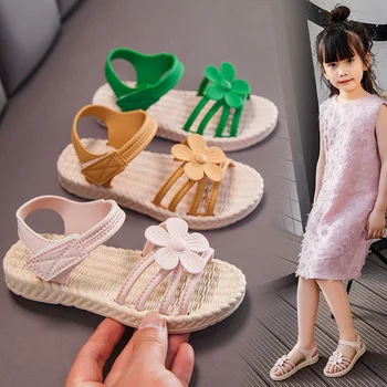 Dievčatá sandály 2021 lete nová detská móda soft-soled princezná topánky dievčatká detská obuv all-zápas Západný štýl