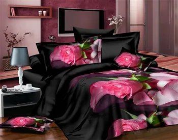 4pcs Bavlna 3D Rose posteľná bielizeň Nastavuje Vysoko Kvalitné Mäkké Obliečky Kryt Bedsheet obliečka na Vankúš Reaktívne Vytlačené Bedclothe Kráľovná Posteľná Bielizeň-29