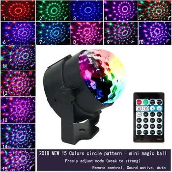 RGB LED Stroboskop Fáze Účinok Svetla Party DJ, Disco Strobe Light Laserový Projektor Diaľkové Ovládanie s Vlastným pohonom, Hlasové Ovládanie Blesku