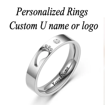 Snubné prstene, prstene pre wo Prsteň S Vyrytým Vaše Meno Texty Podpis zásnubný prsteň ring mužov
