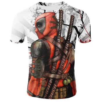 2021 nové polyester pohodlné muži Deadpool 3D vytlačené pánske t-shirt módne ležérne pánske krátke rukáv