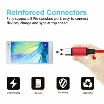 UGI USB Rýchle Nabíjanie Kábel Micro USB Typu C, USB C Kábel Pre Samsung Huawei Oneplus Xiao Tablet Synchronizáciu Údajov Nylonová Šnúra Pletená