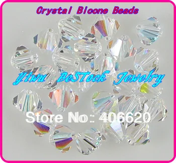 Doprava zadarmo, 288pcs/Veľa 6 mm crystal clear AB farba Čínsky Najvyššej Kvality Crystal Bicone Korálky