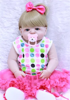 NPKCOLLECTION 55 cm Full Silikónové znovu sa narodiť Dievča Baby Doll Hračky Realistické Novorodenca Princezná Deti Bábika Krásny Darček k Narodeninám bonecas