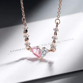 Kvapka vody náhrdelník žena kórejská verzia elegantné módne vykladané zirkónia náhrdelník osobné sladké luk náhrdelník s príveskom