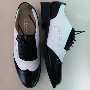 Originálne Kožené Čierne biele oxford topánky pre mužov krajky-up pánske šaty topánky veľkosť 12 značky, pánske kožené prízvukom topánky Moccasins