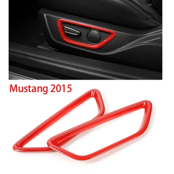 2X Červená Sedadla Tlačidlo Dekorácie Krúžok Kryt Výbava pre Ford Mustang+