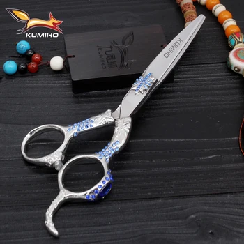 KUMIHO vlasy nožnice vyrobené z Japonska nehrdzavejúcej ocele 440C vlasy fréza leštené zrkadlo vlasy strihať najlepšiu kvalitu vlasov strihanie nožnicový