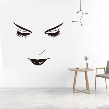 Krásna tvár, Stena Nálepky dievča, izba, obývacia izba dekorácie, Nástenné Art Obtlačky spálňa Krásne črty tváre stickers5006