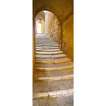 2ks/set Kamennými schodmi Stene Nálepku Európsky Štýl Dverí Nálepky Domov Spálňa, Obývacia Izba Dekor Plagát Nepremokavé adesivo de pa