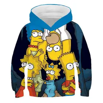 Simpson Dieťa Jesennej A Zimnej Kolekcie Mikina Chlapci Dievčatá Homer Simpsonovci Polyester Topy Dieťa Krásne Dlhý Rukáv Top Zahustiť