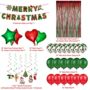 Vianočné Balóny Garland Arch Auta S Konfetami Latexové Balóny Päť-Špicaté Hviezdy Srdce Balóny Vianočný Večierok Decoartion