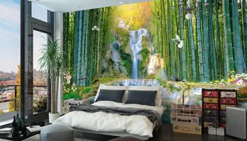 Prispôsobiť Borovicového lesa vodopád tapety pre deti izba, Obývacia izba, spálňa 3D tapety nástenná maľba