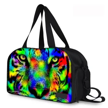 Hlučné Vzory 3D Multicolor Tiger Tlač Ženy Business Travel Bag Skladacia Lady Cestovné Duffle Tote Kufor A cestovnú Tašku