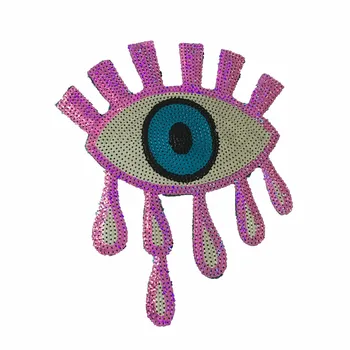2 KS Ružové Flitre Očné Škvrny na Oblečenie žehličky na/Šiť na očné Buľvy Sequined Patch Výšivky Appliques DIY Dekorácie, Doplnky