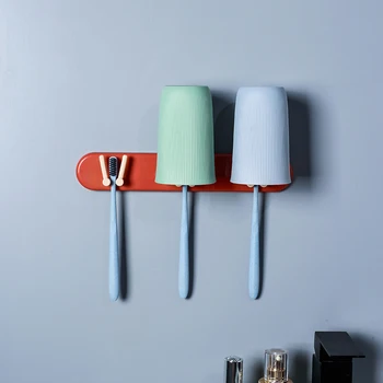 Non-označenie plastový držiak kefka držiak na stojan jednoduchý kefka držiak na stenu prísavky kúpeľňa nastaviť Kefka