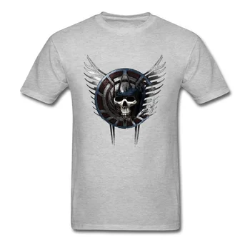 Retro Lebky T-shirt Bitka Erb Mužov Ťažkých Kovov T Shirt Krídla Lebky Topy Čierny Čaj Lumbálna Tričko Punk Oblečenie 3D Tlačené