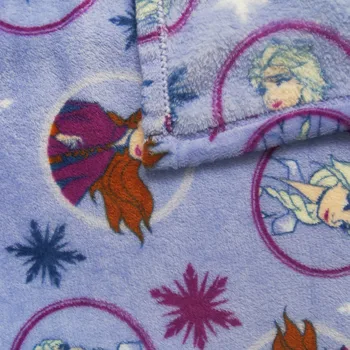 Disney Karikatúry Mrazené Fialová Elsa Mäkké Teplé Coral Fleece Deka pre Deti, Dievčatá 100x130cm Mechanické Umývanie Flanelové Prikrývky