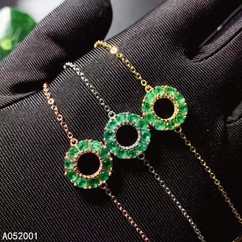 KJJEAXCMY jemné šperky prírodné Emerald 925 sterling silver ženy, drahokam ruke náramok podporu test krásne
