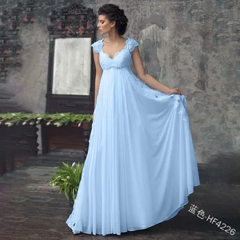 Vestido de Noiva Šifón Svadobné Šaty Vysoký Pás Zákazku Ríše Materskej Svadobné Svadobné Šaty