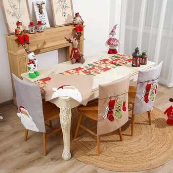 Vianočné Poťahy Stoličke Rukáv Tabuľka Nový Rok Dekor Strana navrhne Vianočné Dekorácie pre Domov Reštaurácia