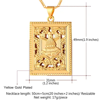 Collare Arabských Palác Náhrdelníky & Prívesky Zlatá/Strieborná Farba Moslimských Islam Náhrdelník Ženy Muži Arabčina Šperky P022