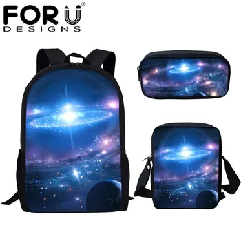 FORUDESIGNS 2019 Módne Detí, Školské Tašky 3D Star Galaxy Vzor Ortopédia Schoolbags pre Chlapcov Teenagerov Batohy Deti