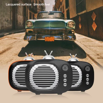 Vintage Retro Bluetooth Reproduktor, FM Rádio staromódnou Klasický Štýl Podporuje AUX TF Karty KQS8