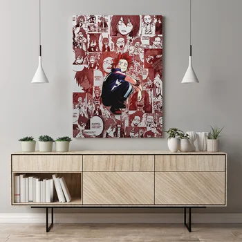 Red Riot Eijiro Kirishima, Môj Hrdina Akademickej obce Zarámované Plátno plagát Maľby nástenné Art decor izba Domov Drevený Rám Dekorácie Výtlačkov