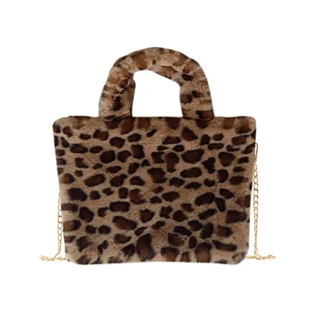 ženy taška Módu Žena Leopardí Vzor Plyšové Kabelky Jeseň A v Zime tašky cez Rameno pre ženy 2019 сумка женская